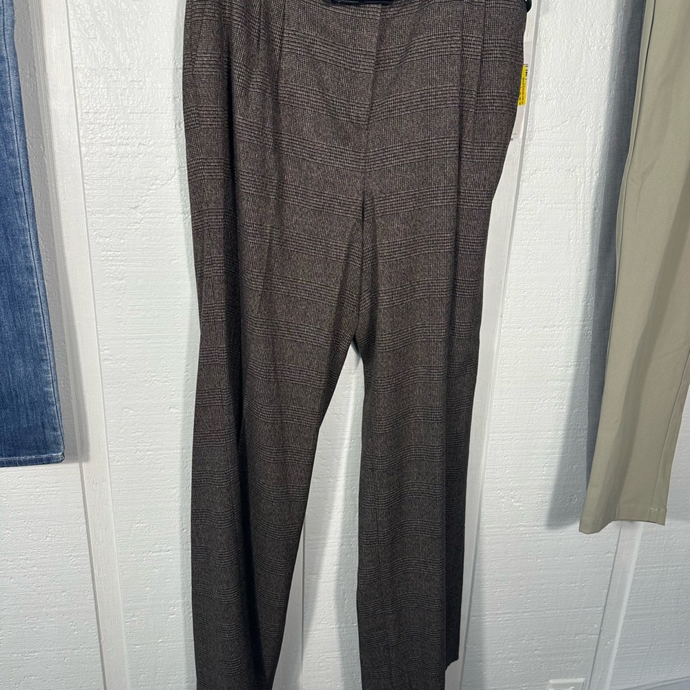 Calvin Klein Women's Brown Herringbone Belted Pants Size 12 N… - Picture 3 of 11